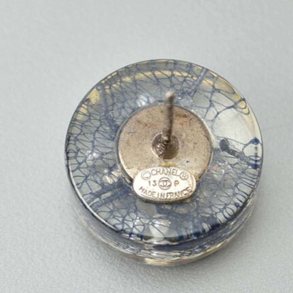 CHANEL Authentic Blue Pearl Logo Earrings - Picture 4 of 8